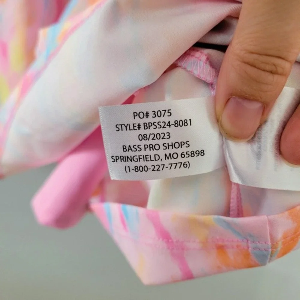 Bass Pro Shops Girls Performance Dress Size S‎ Neon Tie Dye